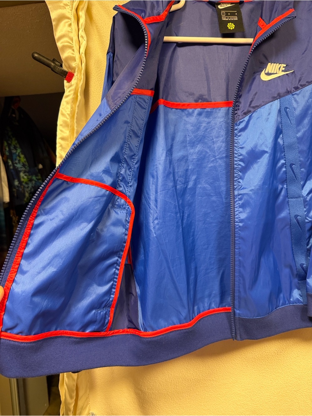 Nike Kids Blue Two-Tone Hooded Rain Jacket - Picture 4 of 6